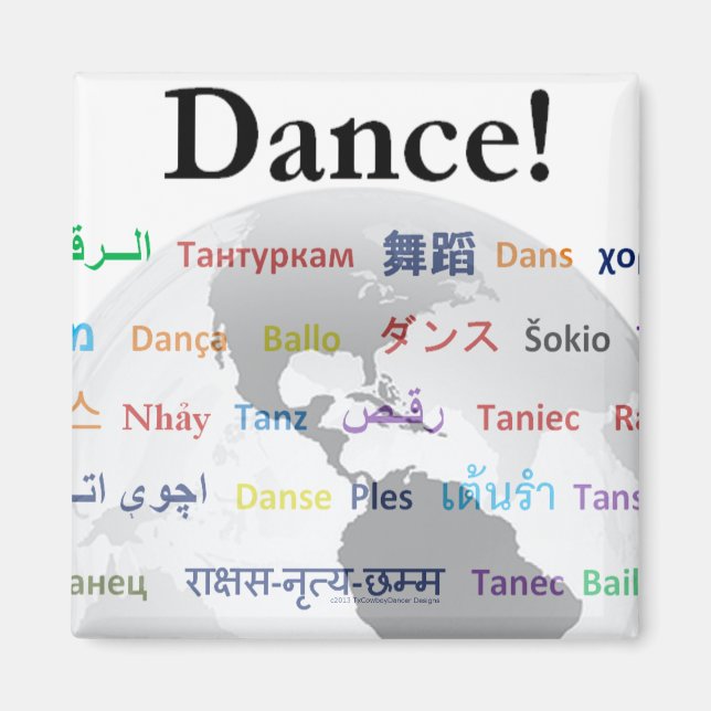 Imã Dança Global - A Linguagem Global (Personalizável) (Frente)