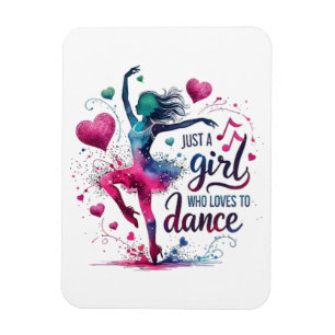 Ímã Dança Retro Apenas Uma Garota Que Ama Dançar