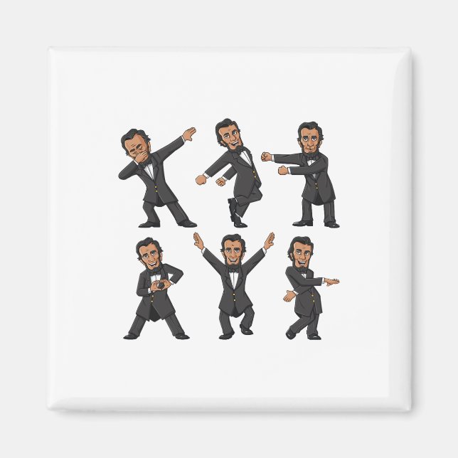 Imã Dançando Abraham Lincoln 4 De Julho Meninas Crianç (Frente)
