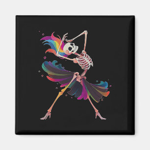 Imã Dançando esqueleto Rainbow Llerina Halloween