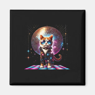 Imã Dançando Gato Disco Ball Kitten Gatinho Lover Funn