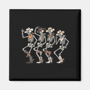 Imã Dançando Skeleton Cowboys Western Country Rodeo Ha