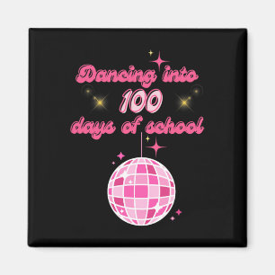 Imã Dançar Em 100 Dias De Escola Com Disco Rosa Ba