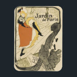 Ímã Dançarina Art Nouveau Jane Avril por Toulouse Laut<br><div class="desc">Ilustração vintage Art Nouveau de design de cartaz publicitário com Jane Avril, Jardin de Paris por Henri de Toulouse-Lautrec, 1893. Jane Avril (nascida Jeanne Richepin 1868–1943) foi uma das mais famosas dançarinas de can-can de uma boate em Montmartre e ganhou fama através das pinturas de Toulouse-Lautrec. Este anúncio mostra a...</div>
