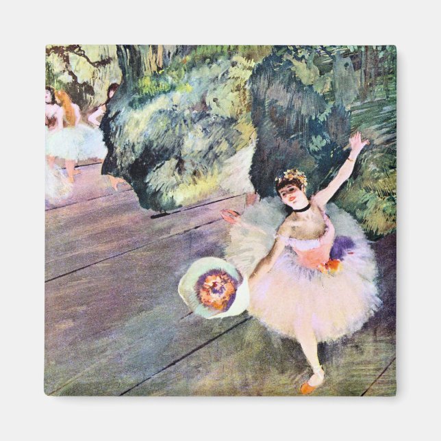 Imã Dançarina com Buquê de Flores por Edgar Degas (Frente)