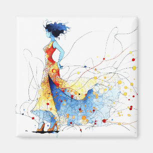 Imã Dançarina de Flamenco em Aquarela – Alegria em Mov