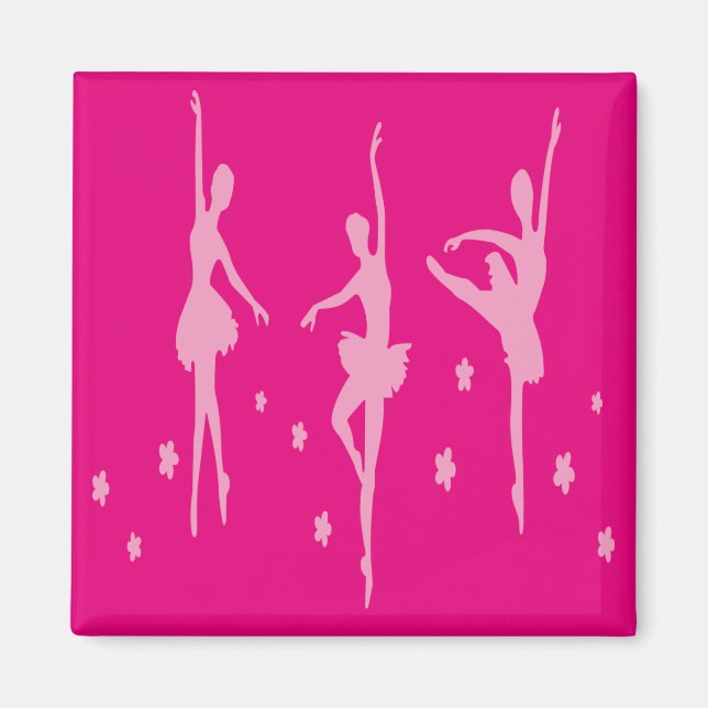 Imã Dançarinas de Magnet Dance de Balé rosa Presente (Frente)
