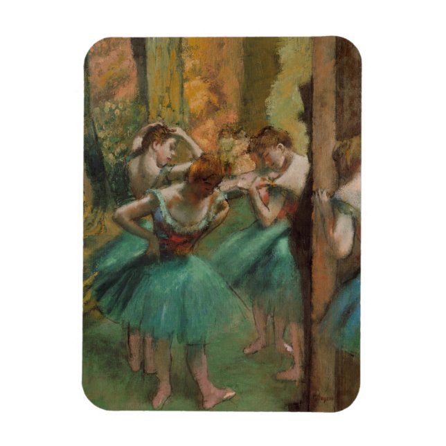 Ímã Dançarinos, rosa e verde Edgar Degas (Vertical)