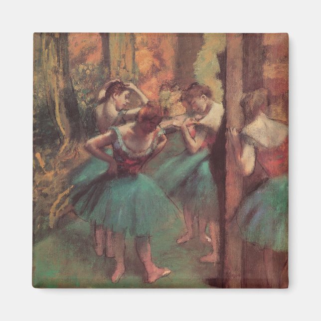 Imã Dançarinos, rosa e verde por Edgar Degas (Frente)