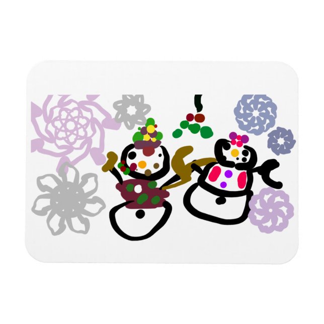 Ímã Dance Snowman and Snowwoman (Horizontal)