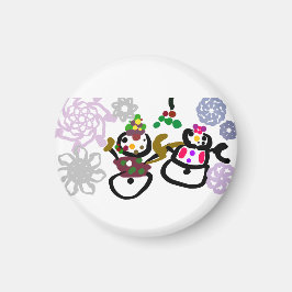 Imã Dance Snowman and Snowwoman