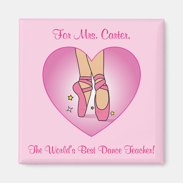 Imã Dance Teacher Magnet com Calçados de Balé (Frente)