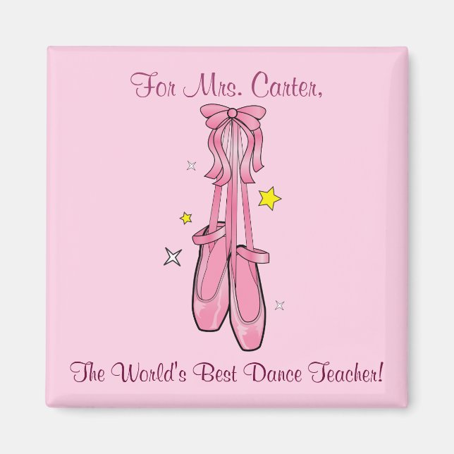 Imã Dance Teacher Magnet com Calçados de Balé suspenso (Frente)