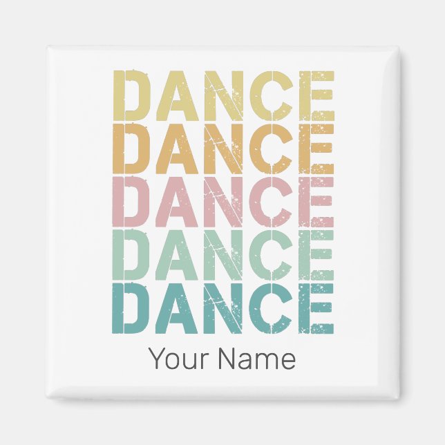 Imã Dance Vintage Lettering Para Retro Disco House (Frente)