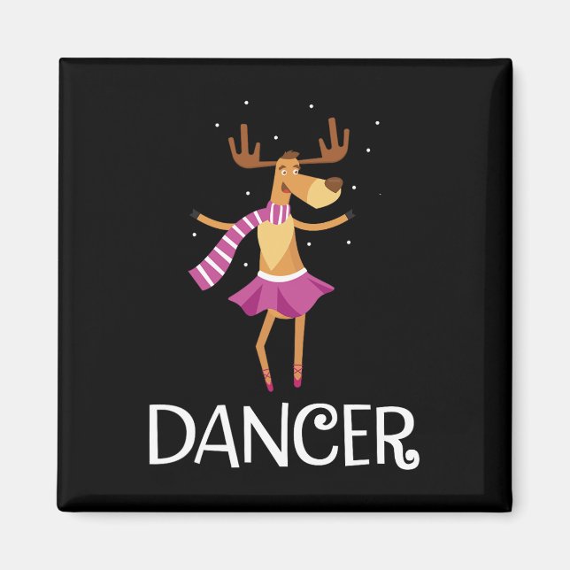 Imã Dancer Prancer Reindeer de Natal (Frente)