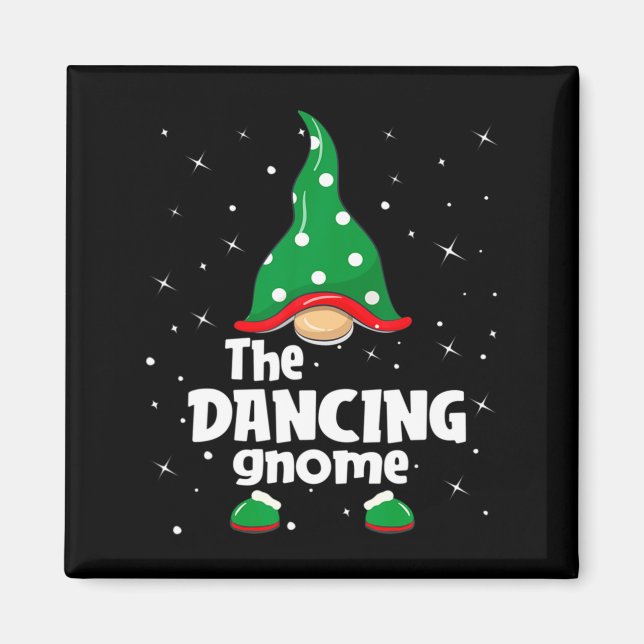 Imã Dancing Gnome Family Matching Christmas Funny Paja (Frente)