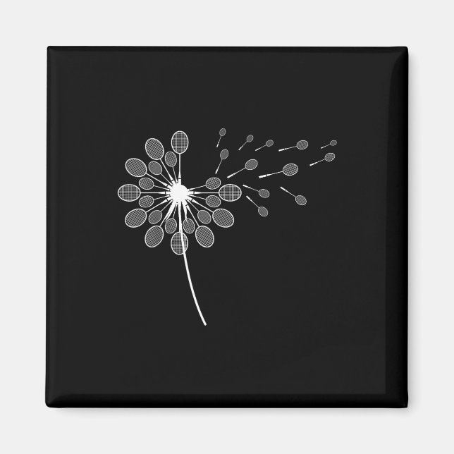 Imã Dandelion Badminton Racket Shirt Jogador de Badmin (Frente)