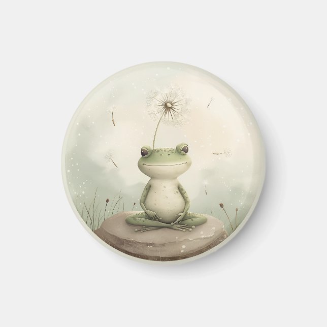 Imã dandelion de meditação de sapos (Frente)