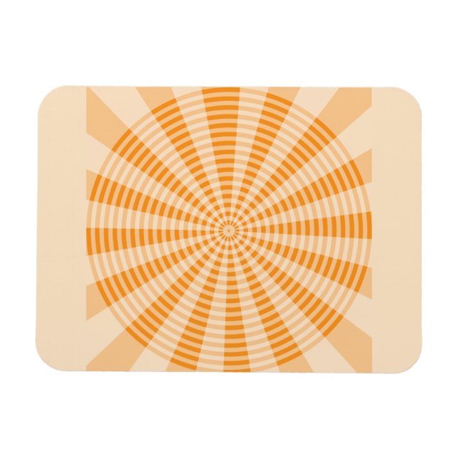 Ímã Dandelion, Espiral Laranja, Arte Abstrata Boho (Horizontal)