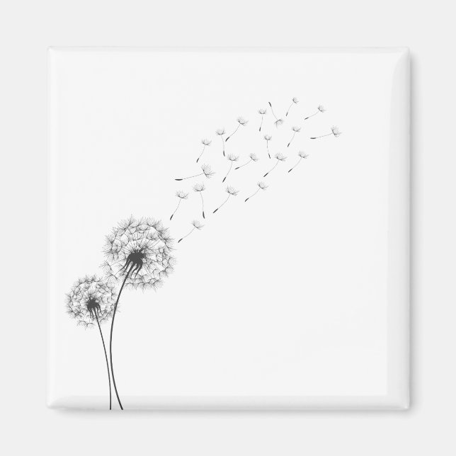 Imã Dandelion minimalista simples | Magnet (Frente)