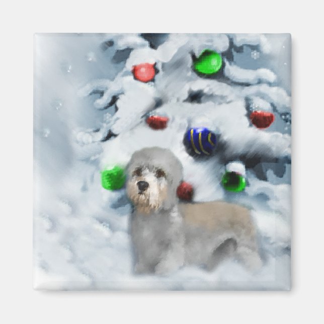 Imã Dandie Dinmont Terrier Christmas (Frente)