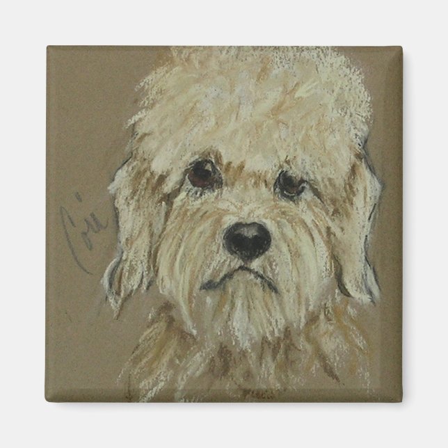Imã Dandie Dinmont Terrier Dog Art Magnet (Frente)