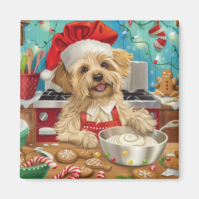 Imã Dandie Dinmont Terrier Holiday Baking: Natal (Frente)