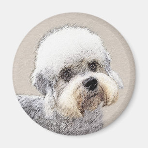 Imã Dandie Dinmont Terrier pintando arte canina origin