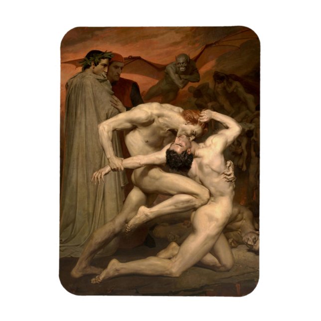 Ímã Dante e Virgil no Inferno (por Bouguereau) (Vertical)