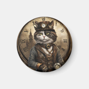 Imã Dapper Steampunk Calico Cat