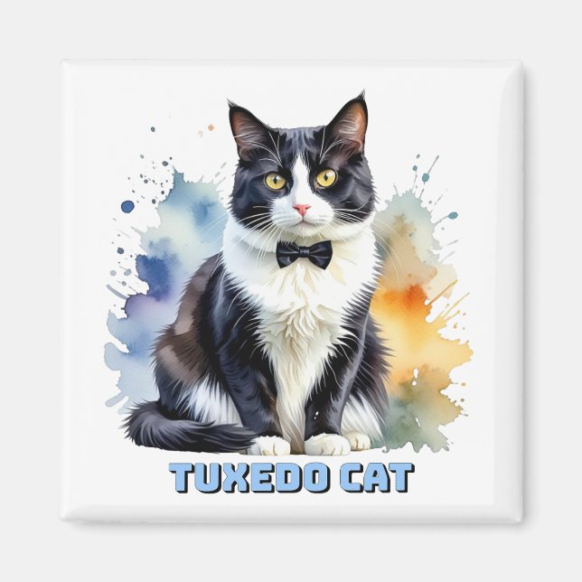 Imã Dapper Tuxedo Cat (Frente)