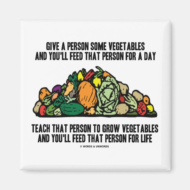 Imã Dar Alimentos Para Vegetais Para Uma Vida Crescent (Frente)