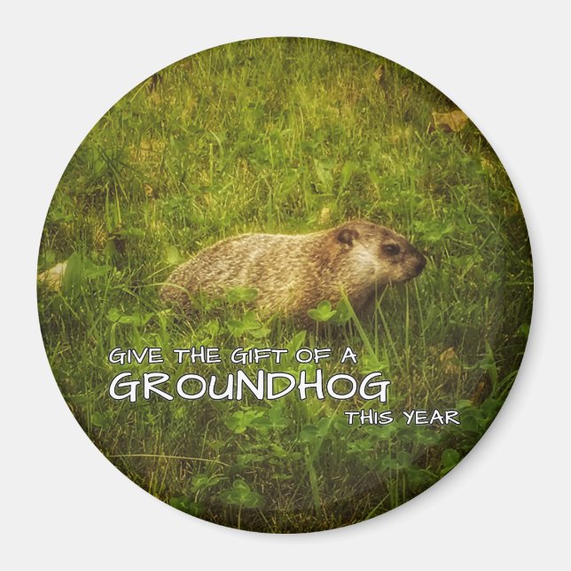 Imã Dar o dom de um íman de Groundhog este ano (Frente)