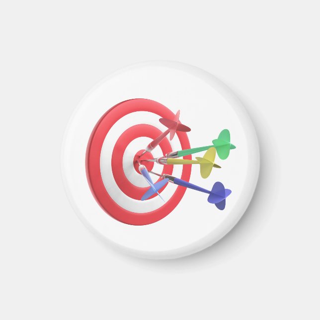 Imã Dardos atingindo o centro do prato (Frente)