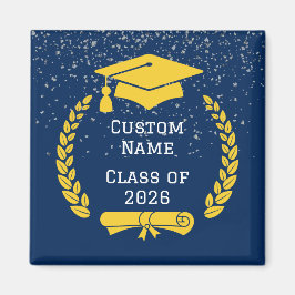 Imã Dark Blue & Gold Class of 2026 Graduation Magnet