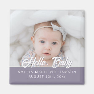 Imã Dark Mauve Contemporâneo Hello Baby Magnet