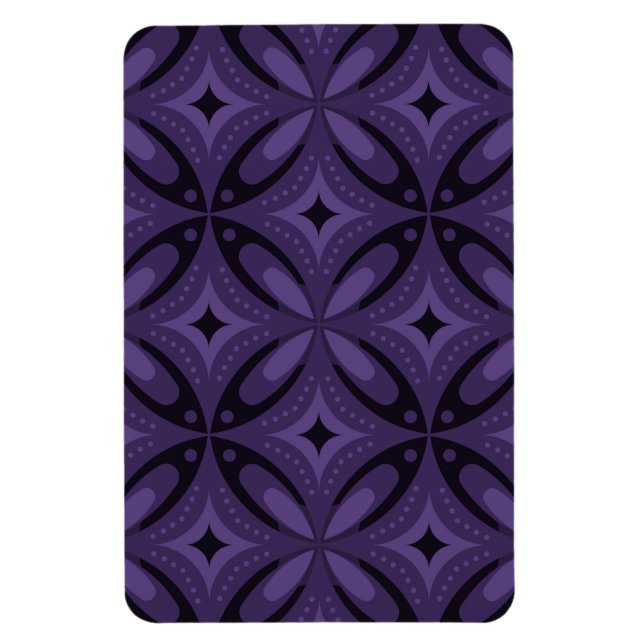 Ímã Dark Purple Colored Retro Pattern (Vertical)