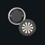 Imã Dart Targetboard<br><div class="desc">Travesseiro decorativo redondo com um regulamento autêntico dartboard design a preto,  vermelho e verde.</div>