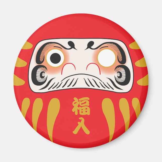 Imã Daruma Japonês (Um Olho Cheio) (Frente)