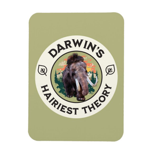 Ímã Darwin’s Teoria Mais Peluda Mamute Lanudo  (Vertical)