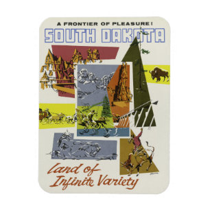 Ímã das viagens vintage de South Dakota EUA