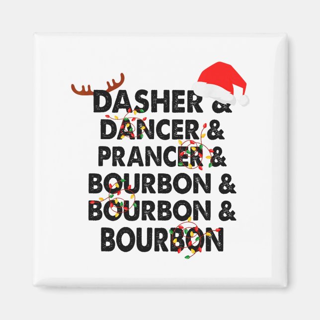 Imã Dasher Dancer Prancer & Bourbon Natal (Frente)