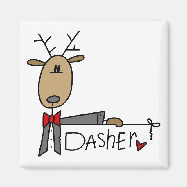 Imã Dasher Reindeer - Camisas de Natal e presentes (Frente)