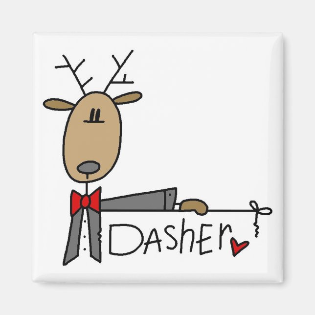 Imã Dasher Reindeer Camisetas e presentes (Frente)