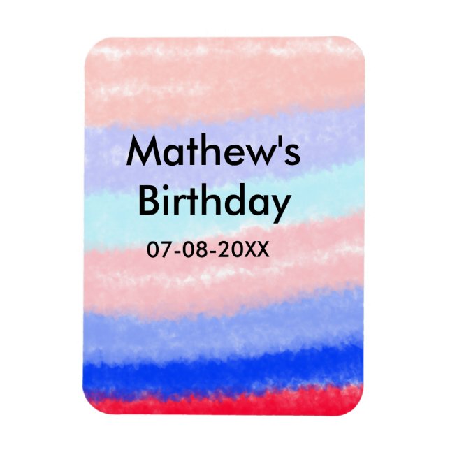 Ímã Data de adição de nome de aniversário de garoto am (Vertical)