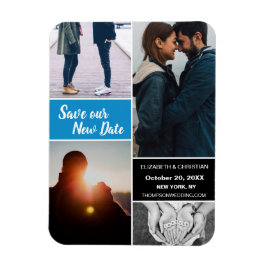 Ímã Data de alteração azul Salvar nossa nova data Foto