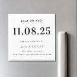 Imã Data De Casamento Chic Mínima Não Foto Salvar A Da<br><div class="desc">Personalize este casamento mínimo de design de chic salve o ímã de data com todos os seus detalhes.</div>