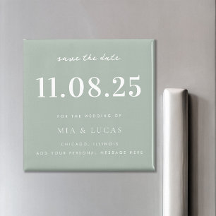 Imã Data De Casamento Chic Mínima Não Foto Salvar A Da