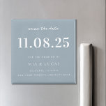 Imã Data De Casamento Chic Mínima Não Foto Salvar A Da<br><div class="desc">Personalize este casamento mínimo de design de chic salve o ímã de data com todos os seus detalhes.</div>