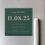 Imã Data De Casamento Chic Mínima Não Foto Salvar A Da<br><div class="desc">Personalize este casamento mínimo de design de chic salve o ímã de data com todos os seus detalhes.</div>